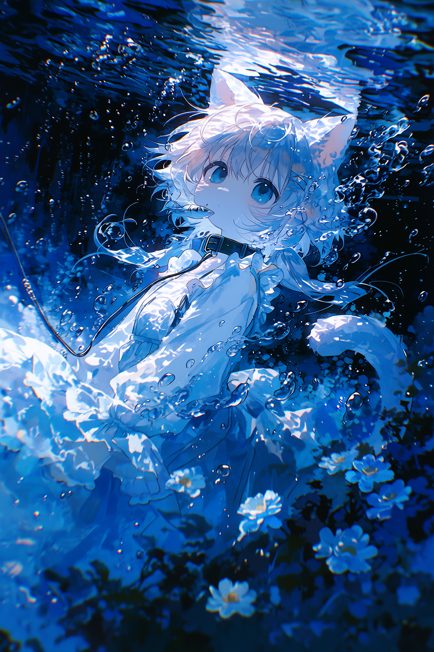 Cat in the water